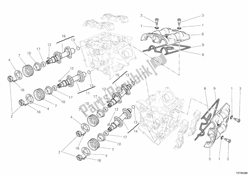 Toutes les pièces pour le Arbre à Cames du Ducati Multistrada 1200 ABS 2011